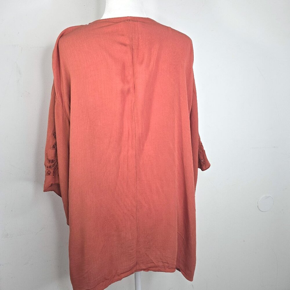 Maurices Terracota Rust Open Front Boho Floral Cu… - image 5